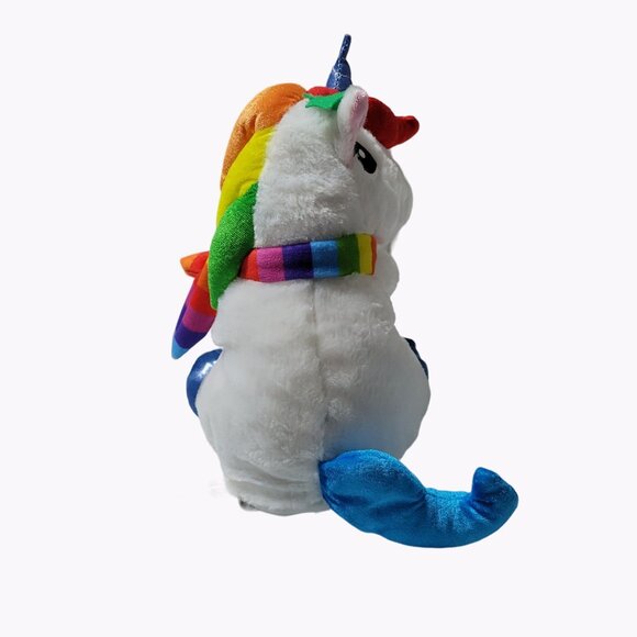 Gemmy Animated Rainbow Unicorn 9 inch Plush Sings Deck the Halls Stuffed Animal - Picture 4 of 8